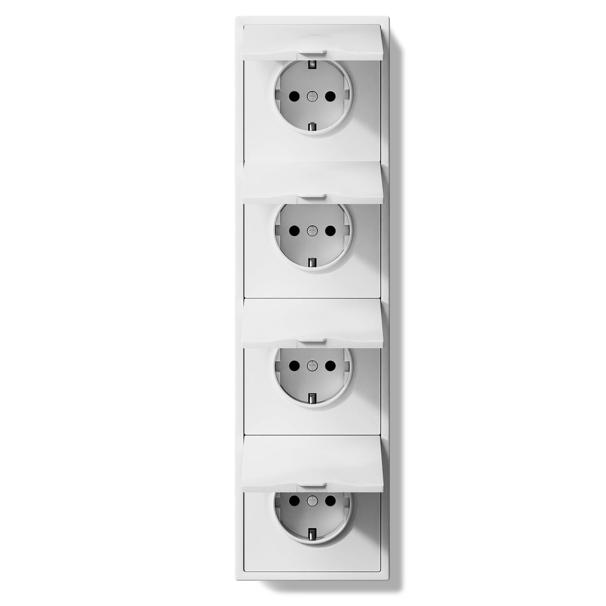 Grand Series EU Wall Sockets with clamping technology With Waterproof Cover plastics Easy Install Socket Power Outlets & Sockets Bseedswitch White Quadruple