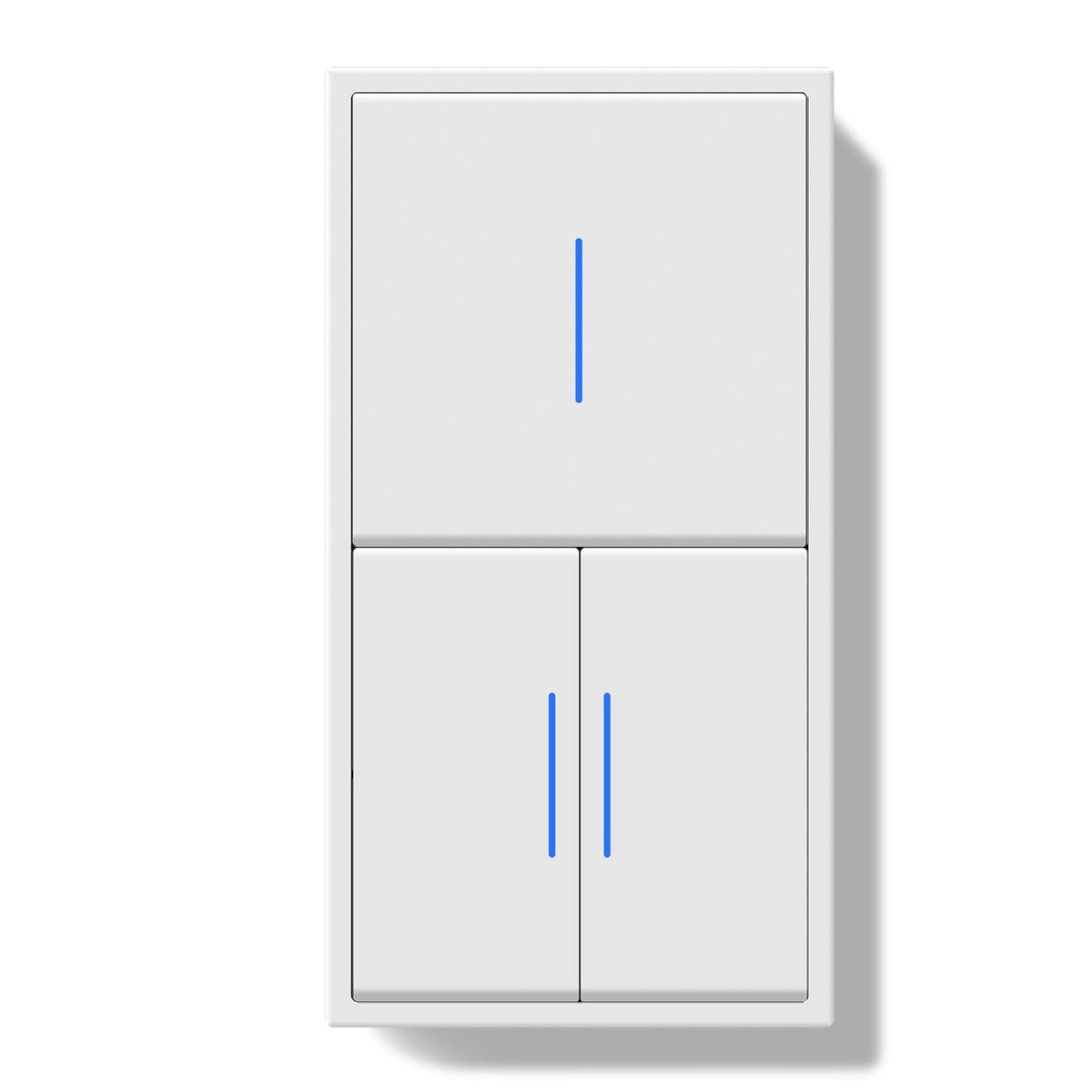 Grand Series Mechanical Double Light switch with Clamping Technology With Neon Light Switches Bseedswitch White 1 Gang 1 Way + 2 Gang 1 Way