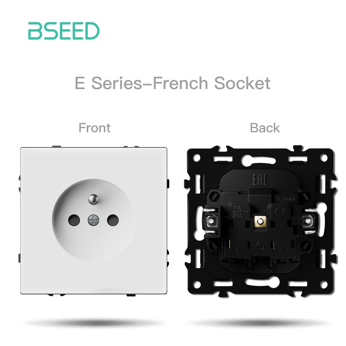 Grand Series DIY Part Customized free combinations Plastic Panels White Color Power Outlets & Sockets Bseedswitch FR Socket