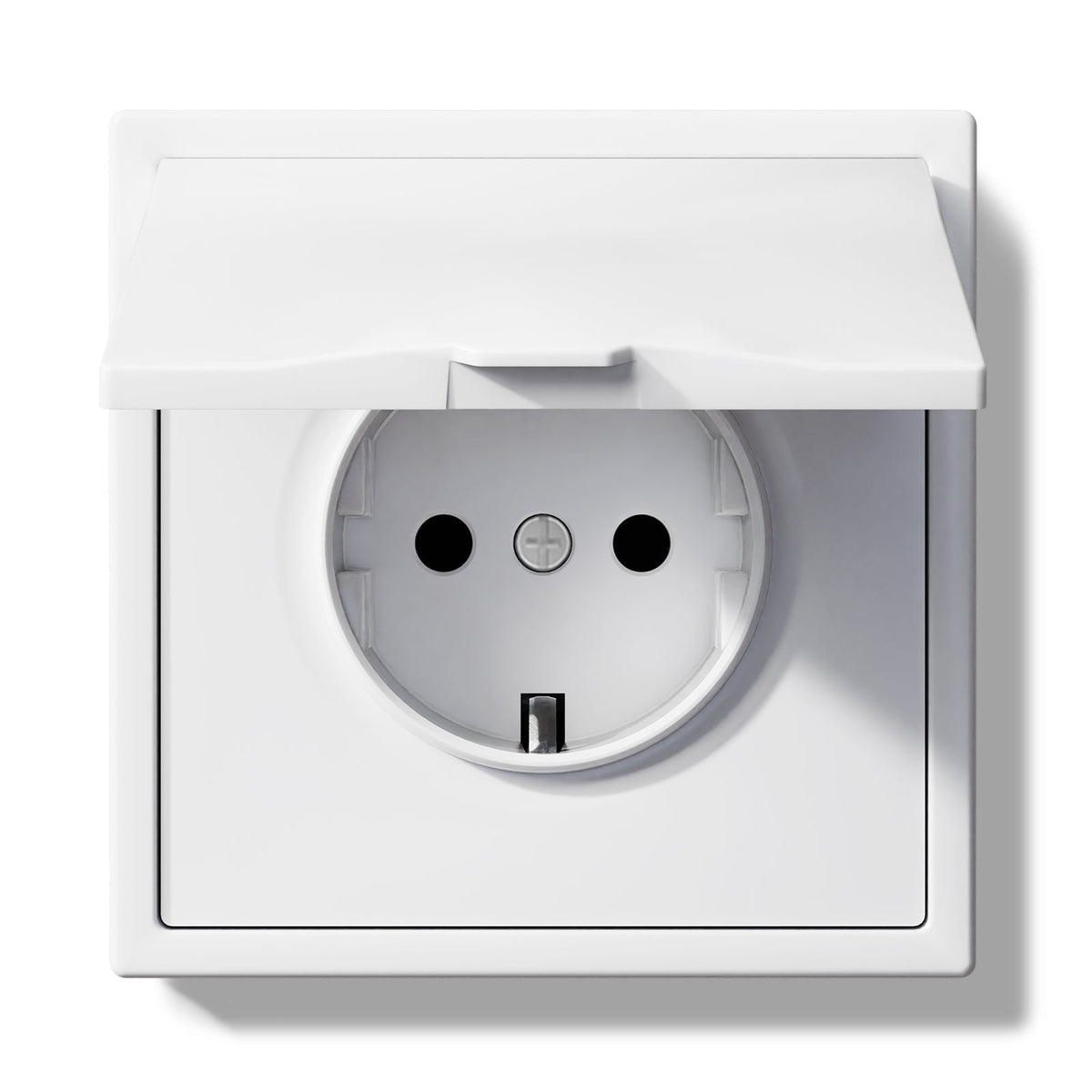 Grand Series EU Wall Sockets with clamping technology With Waterproof Cover plastics Easy Install Socket Power Outlets & Sockets Bseedswitch White Single