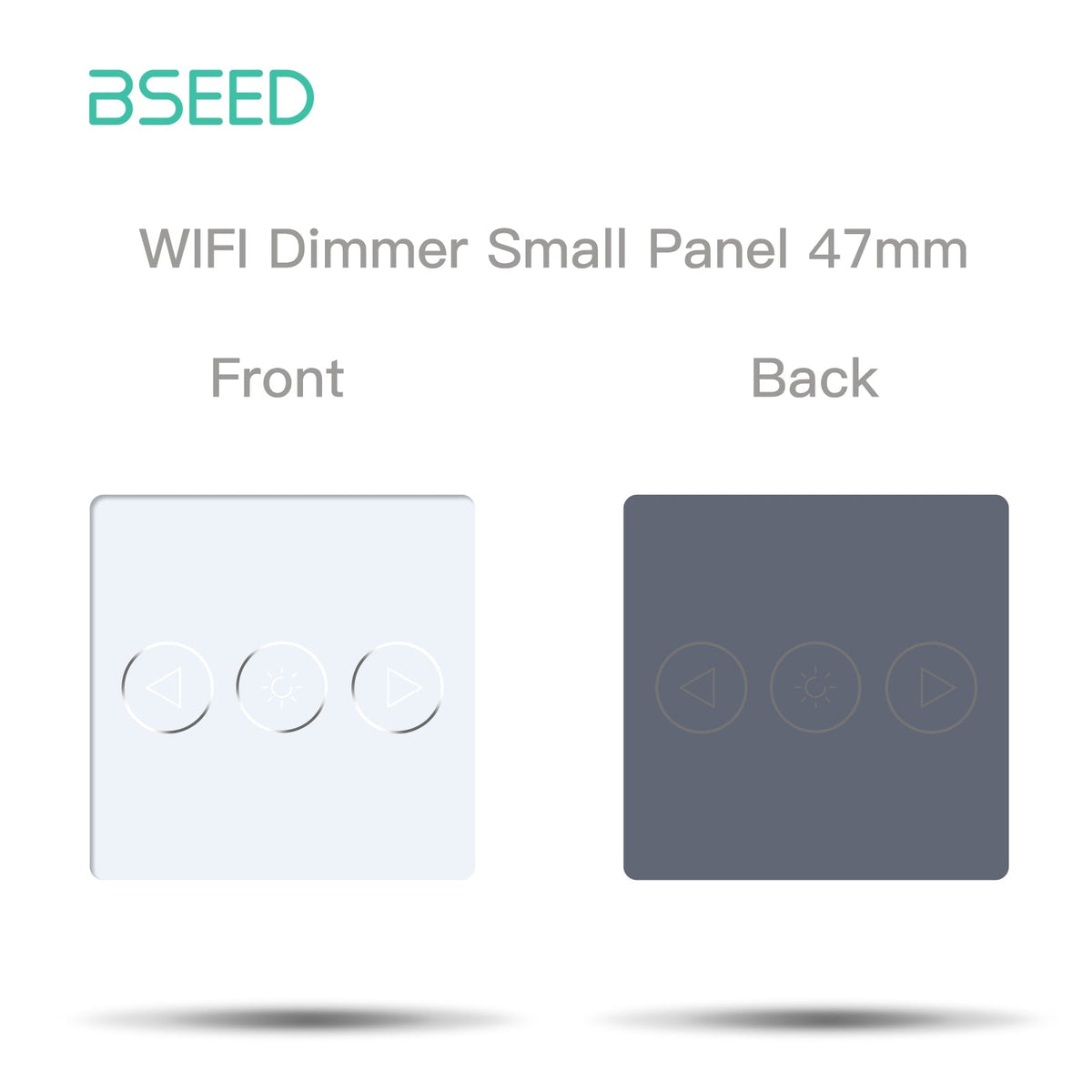 Bseed 47mm Glass Panel Switch DIY Part With Or Without Icon Bseedswitch White dimmer switch icon panel
