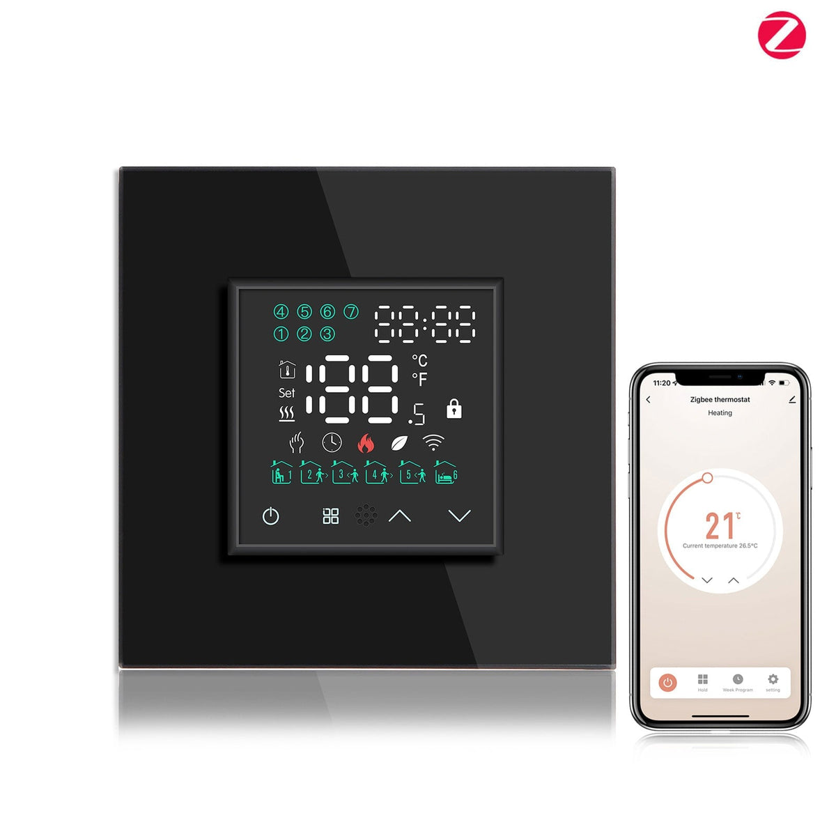 BSEED ZigBee Touch LED Screen Electric Floor Heating ZigBee Water Boiler Room Thermostat Alexa Google App Temperature Controller Backlight Thermostats Bseedswitch