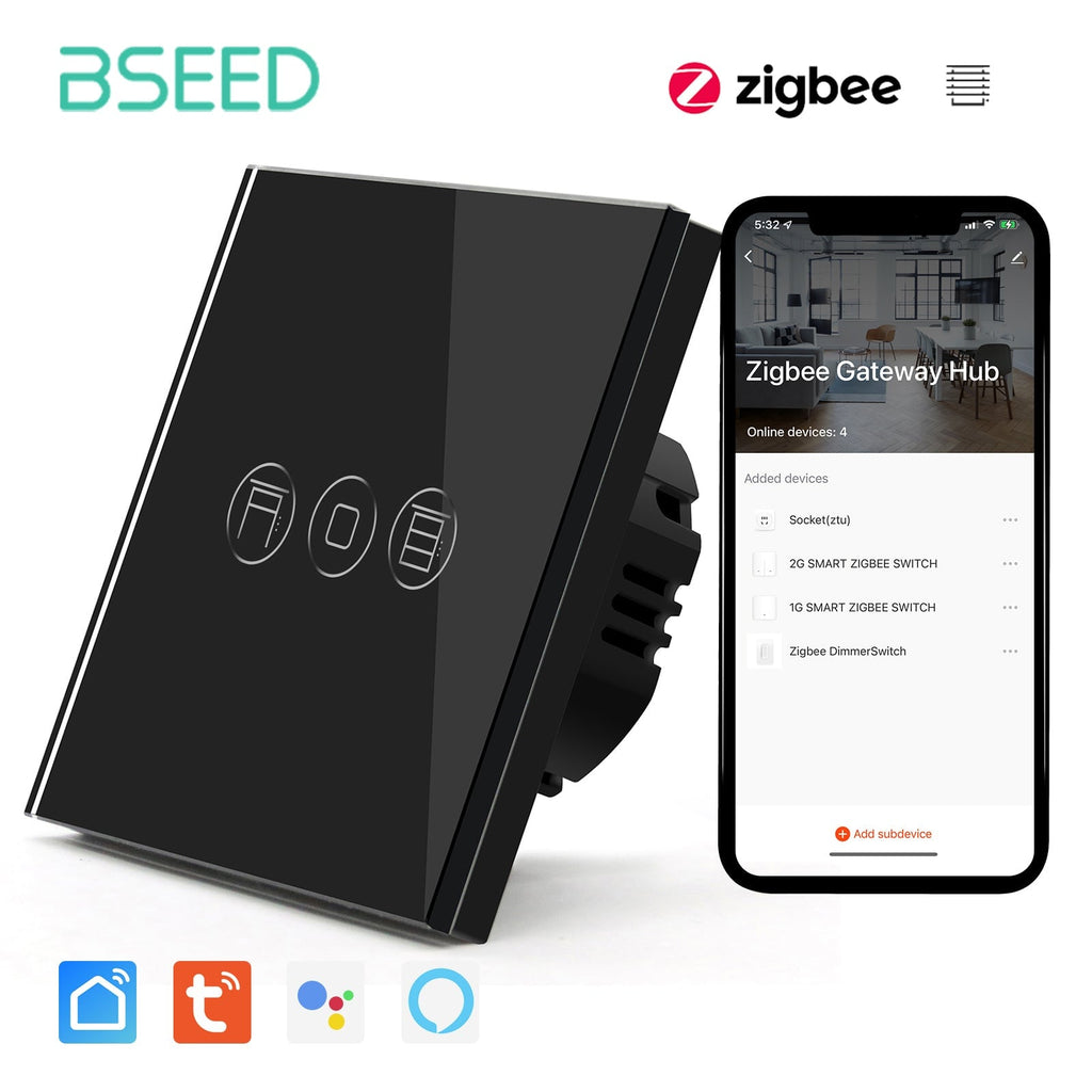 BSEED Zigbee Shutter Switch Smart Wall Touch Switch Bseedswitch 