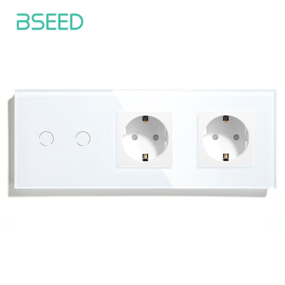 Bseed 1/2/3 Gang 1 Way Switch with Trible Socket Work Wall Plates & Covers Bseedswitch