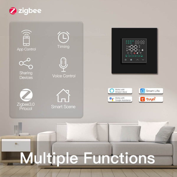 BSEED Touch LED Screen Electric Floor Heating Water Boiler Room Thermostat ZigBee Alexa Google App Temperature Controller Backlight Thermostats Bseedswitch 
