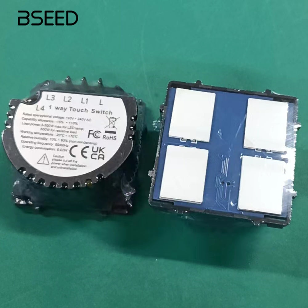 Bseed Light Switch 1/2/3/4 Gang 1 Way Function Key Touch Control 300W Light Switches Bseedswitch 4 Gang