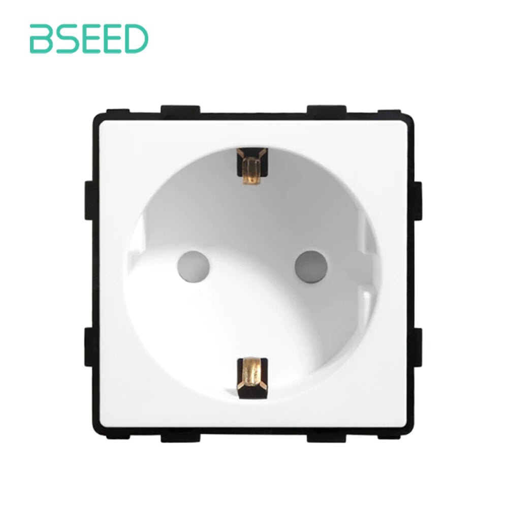Bseed EU UK Russia Standard Plastic Socket Button Switch Function Key DIY Home Improvement Wall Plates & Covers Bseedswitch White Touch EU Socket Function Key