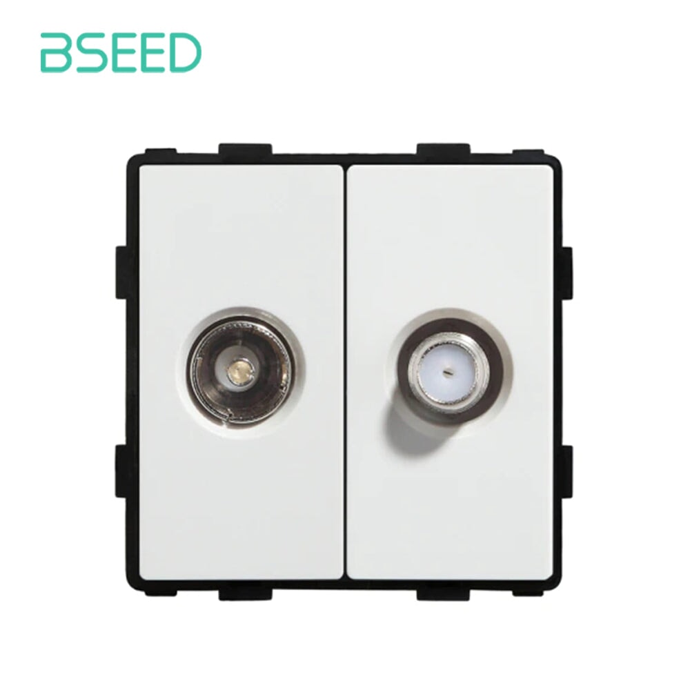Bseed EU UK Russia Standard Plastic Socket Button Switch Function Key DIY Home Improvement Wall Plates & Covers Bseedswitch White TV With satellite Function Key