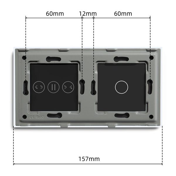 BSEED 157mm Pearl Crystal Only Glass Panel For Touch Switch plus WIFI Curtain Switch Function Module Parts Bseedswitch 