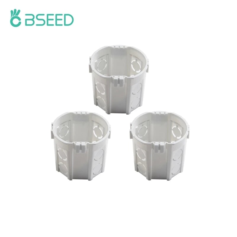 BSEED Wall Round Mounting Box White Back Box Internal Cassette Wiring Box For Switch and Socket EU Standard 3packs Bseedswitch