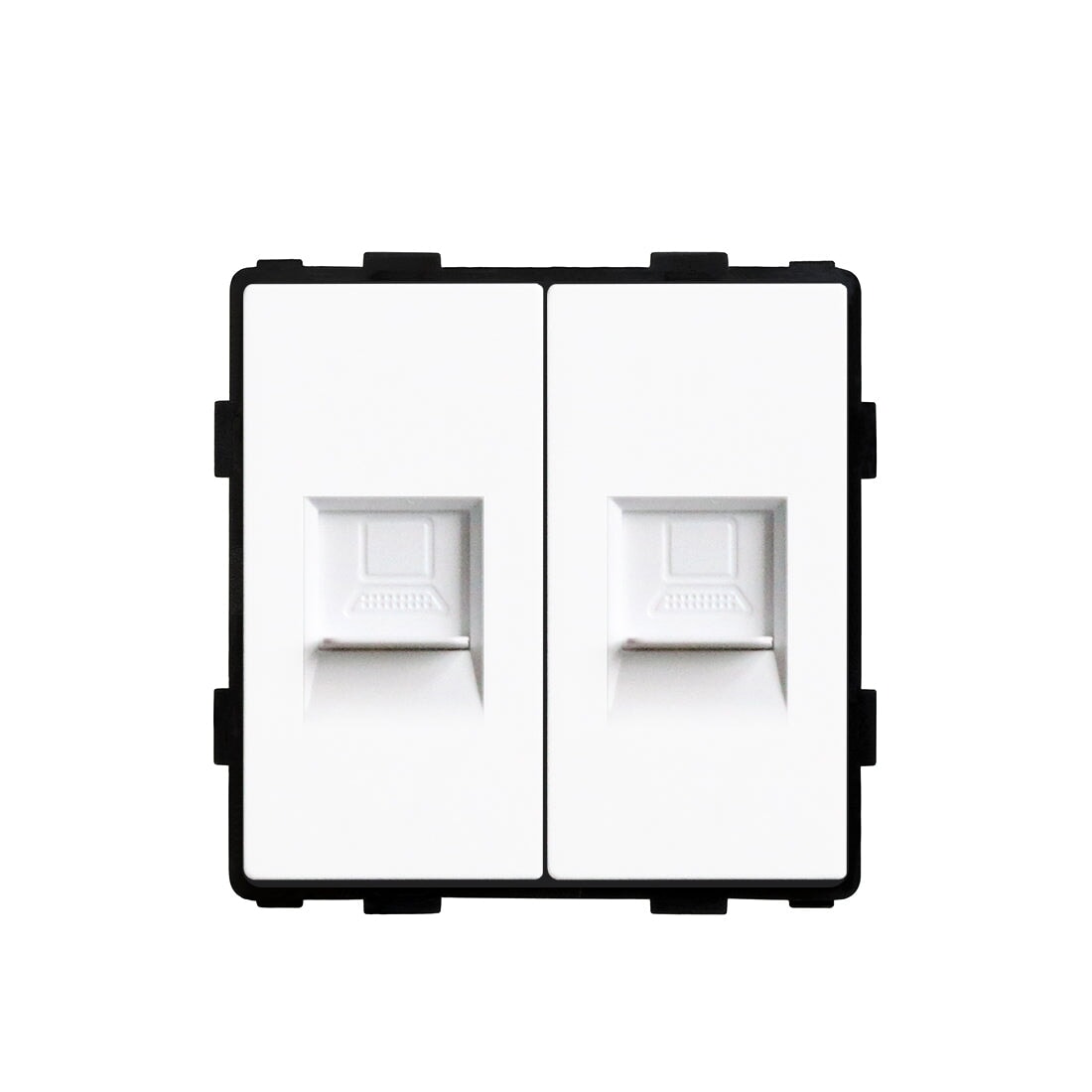 Bseed EU UK Russia Standard Plastic Socket Button Switch Function Key DIY Home Improvement Wall Plates & Covers Bseedswitch White Double CAT5(PC)Socket Function Key