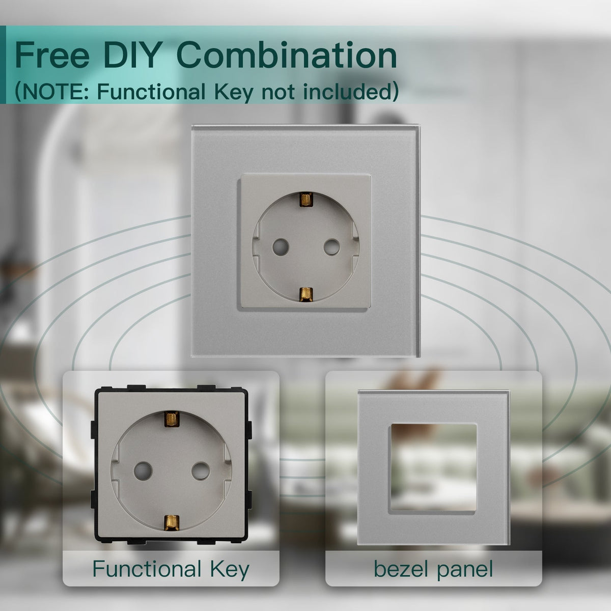 BSEED EU/FR/ VK/MF standaard wandcontactdoos functieknop touch WiFi Zigbee-type stopcontacten & wandcontactdozen Bseedswitch