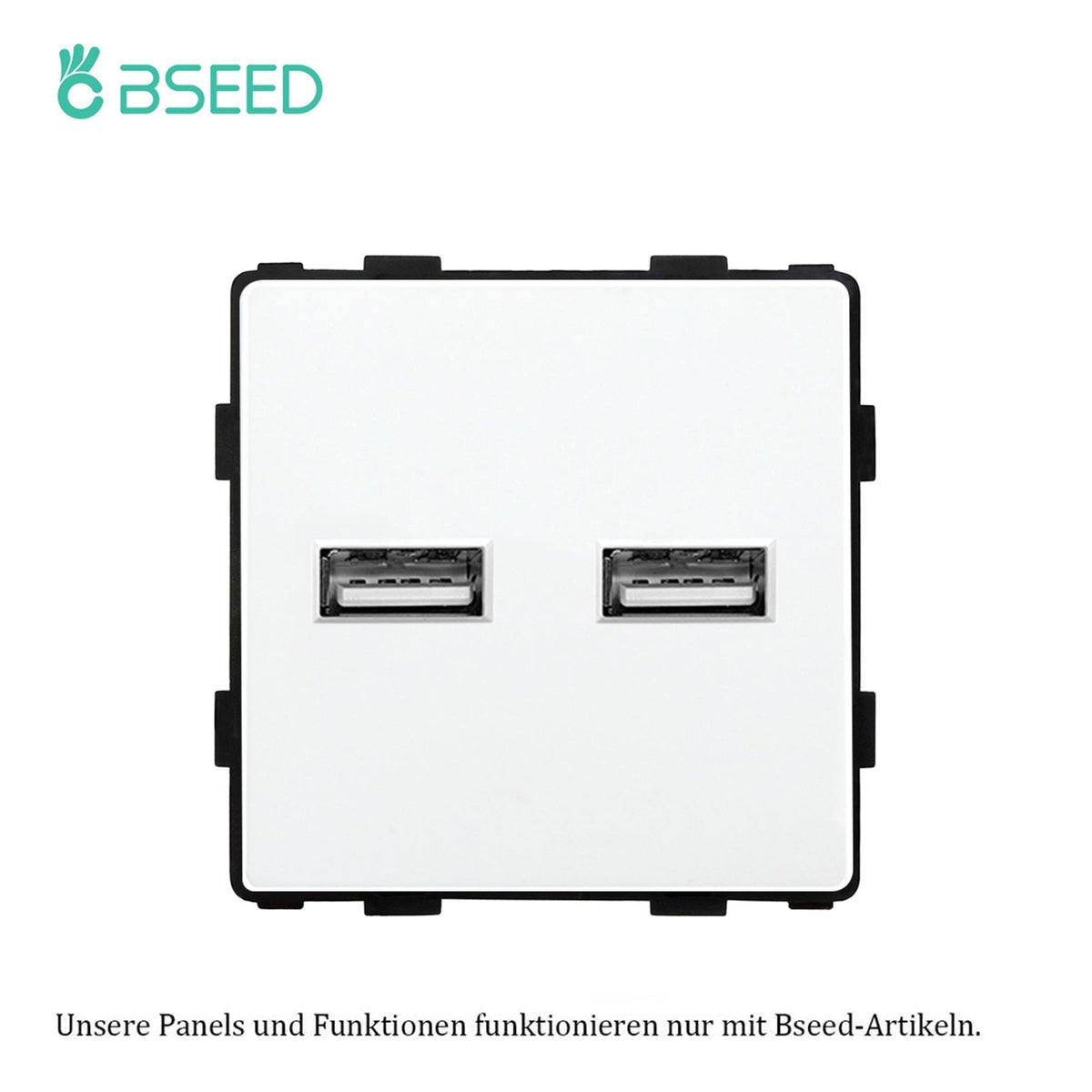 Bseed EU UK Russia Standard Plastic Socket Button Switch Function Key DIY Home Improvement Wall Plates & Covers Bseedswitch White Double USB Function Key