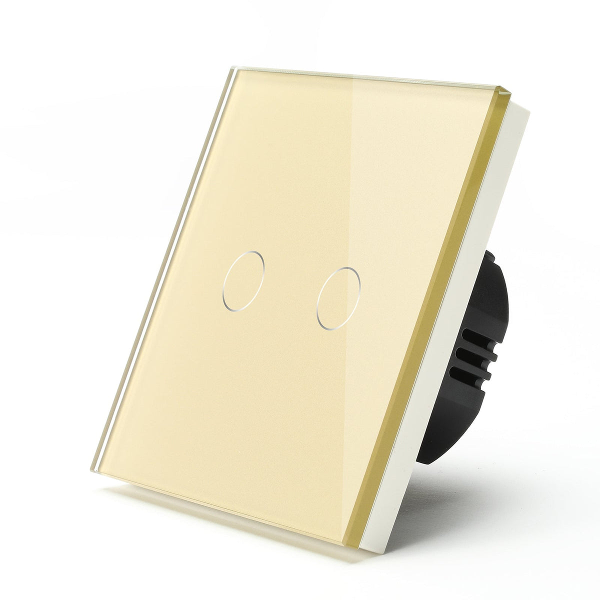 Bseed EU Standard Touch LED Dimmer 2Gang 1 Way With Crystal Glass Panel Light Switches Bseedswitch Golden