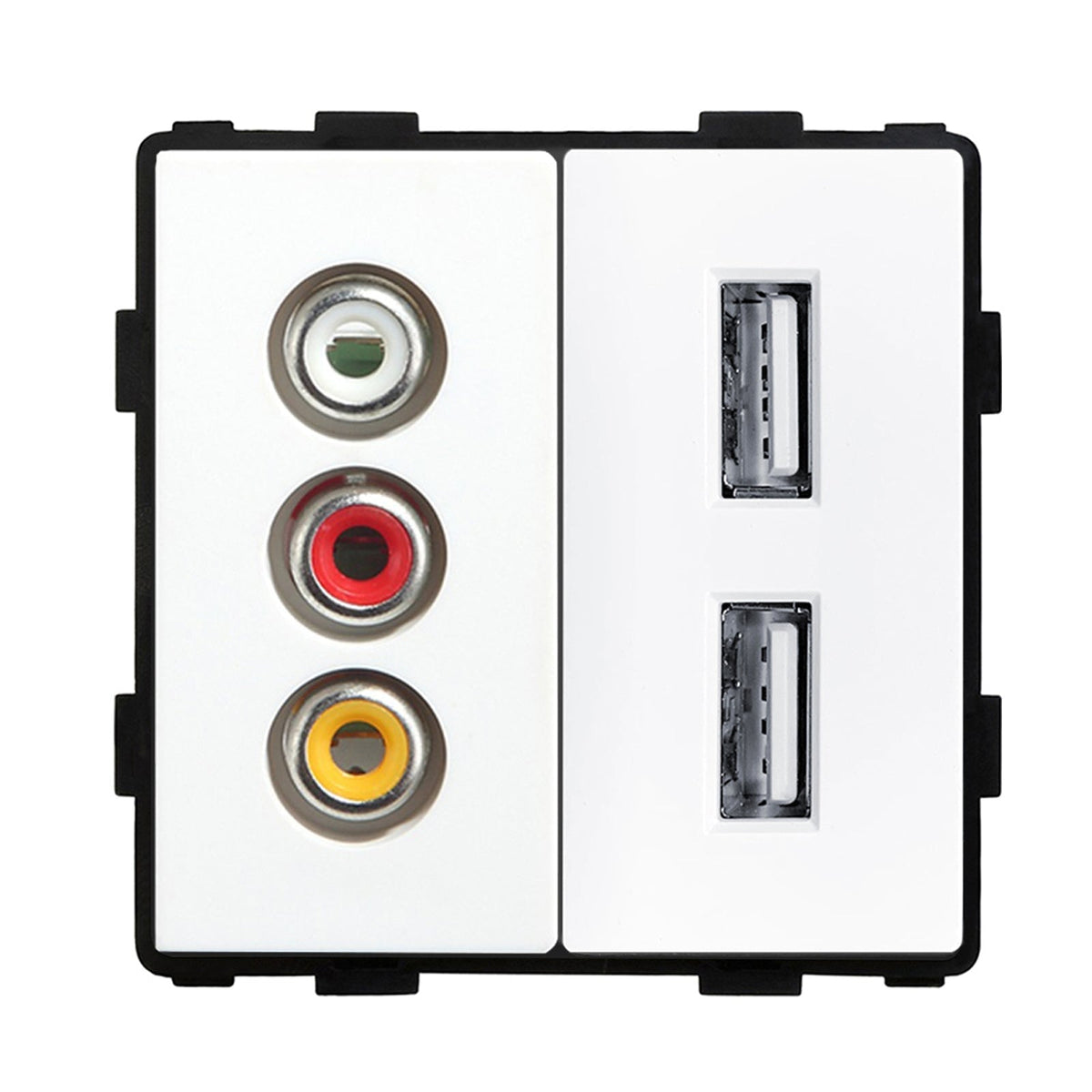 Bseed EU UK Russia Standard Plastic Socket Button Switch Function Key DIY Home Improvement Wall Plates & Covers Bseedswitch White AV1 with USB Function Key