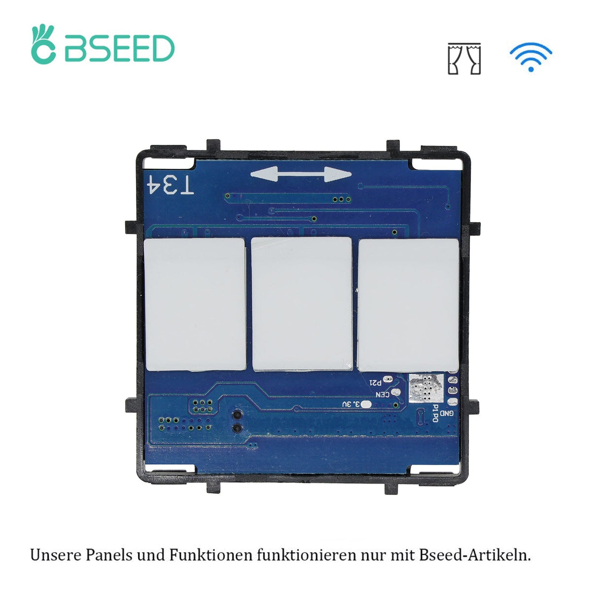 Bseed ZigBee WiFi Curtain / Roller Shutter Switch Function Key Without Glass Panel Windows Bseedswitch Curtain Switch Function Key WiFi