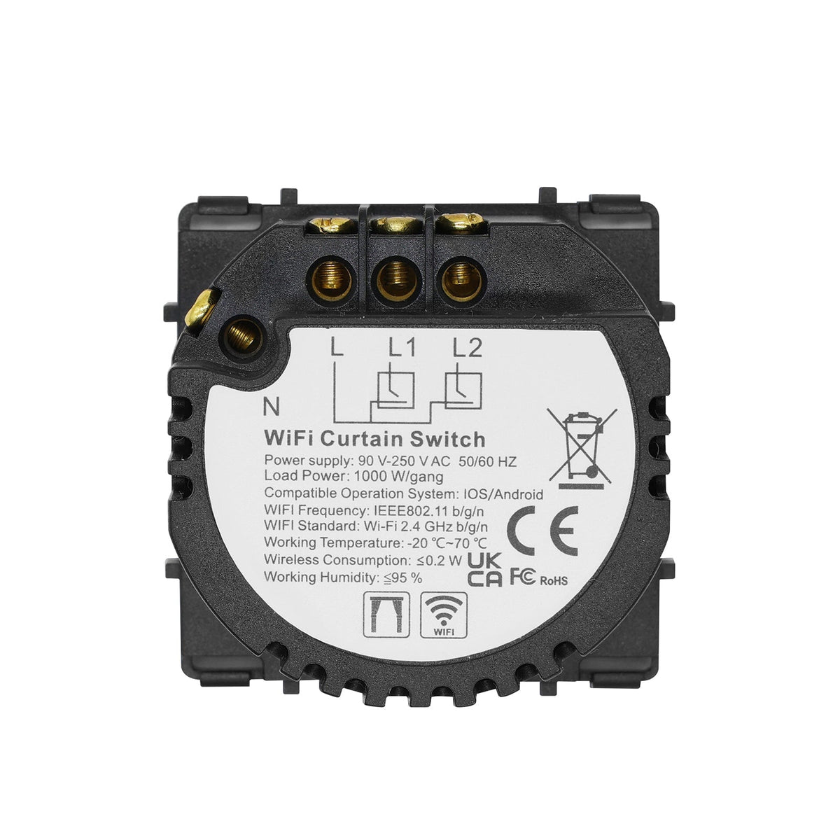 Bseed ZigBee WiFi gordijn-/rolluikschakelaar functietoets zonder glazen paneel ramen Bseedswitch