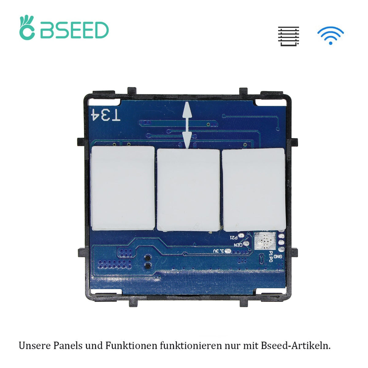 Bseed ZigBee WiFi Curtain / Roller Shutter Switch Function Key Without Glass Panel Windows Bseedswitch Roller Shutter Switch Function Key WiFi