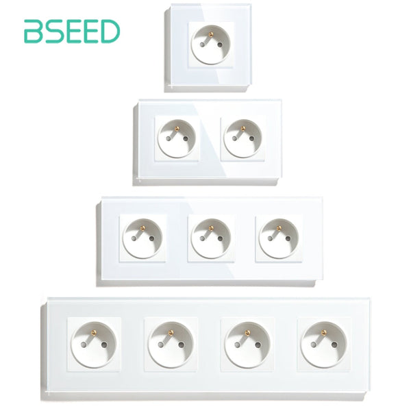 BSEED FR Wall Sockets Power Outlets Kids Protection 16A Wall Plates & Covers Bseedswitch 