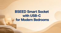 Tomada inteligente BSEED com USB-C para quartos modernos