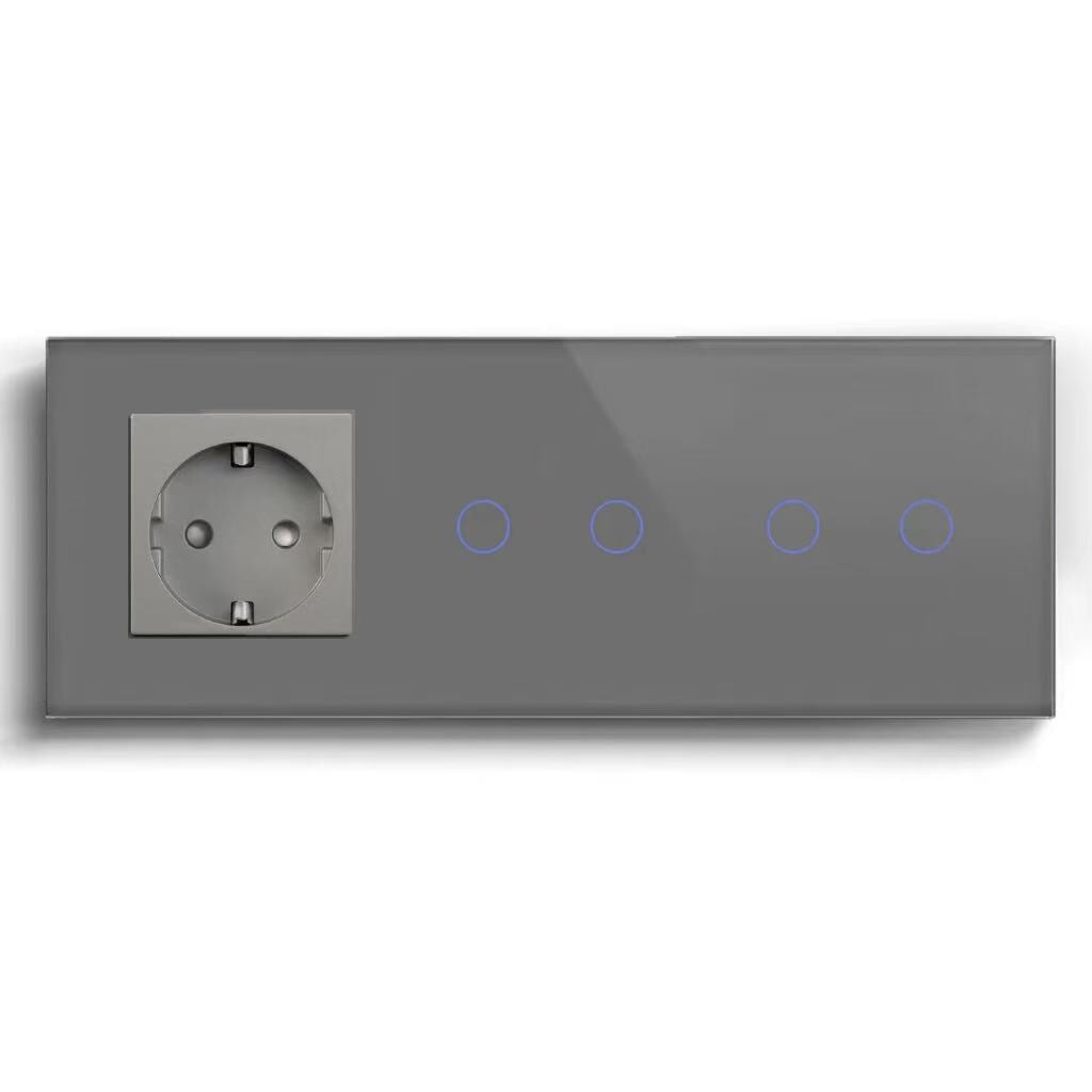 BSEED Product Customization Bseedswitch eu socket with double 2gang 1way switch 