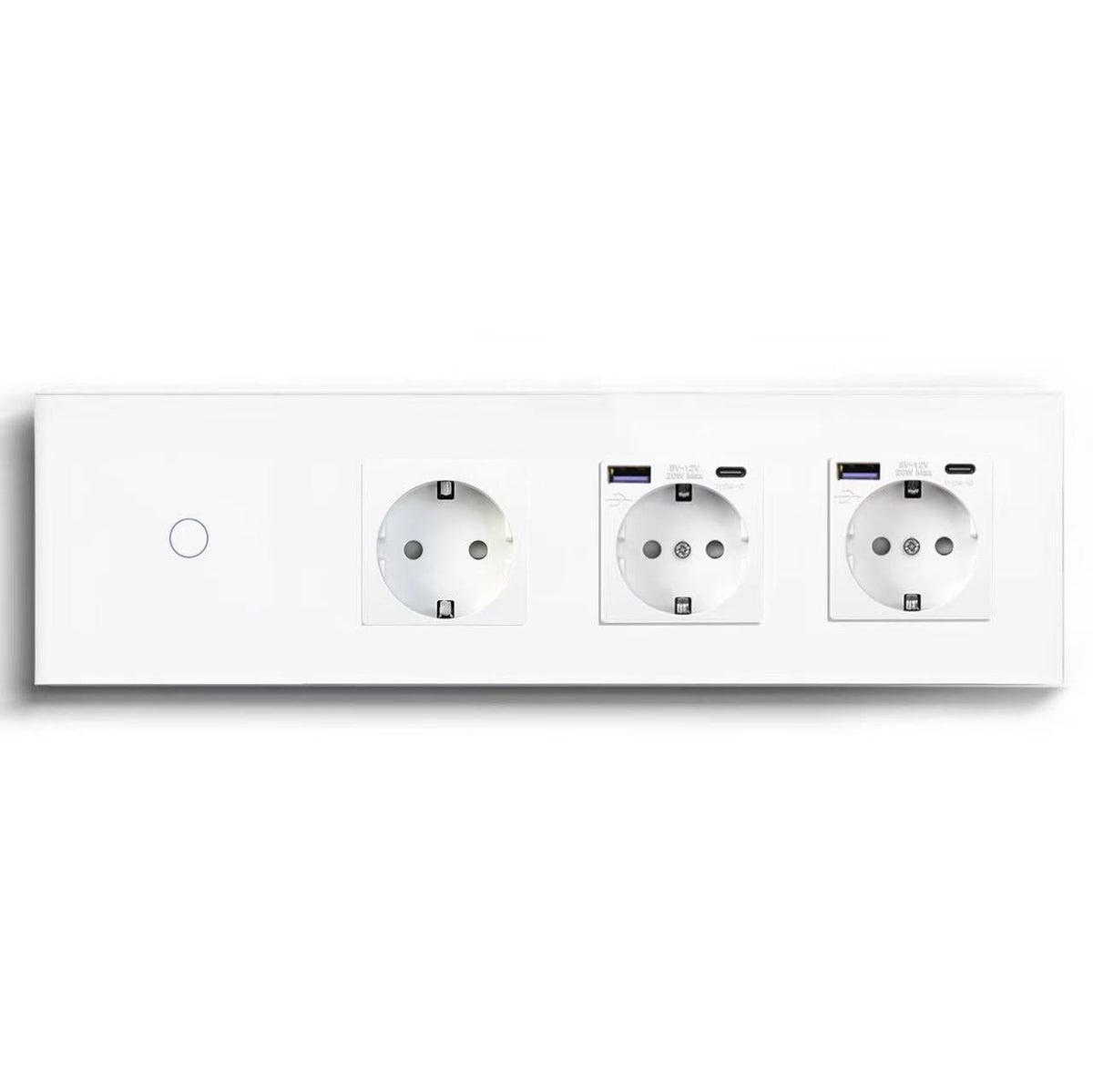 BSEED Product Customization Bseedswitch 1gang 1way switch with eu socket with double eu socket with usb-c port 