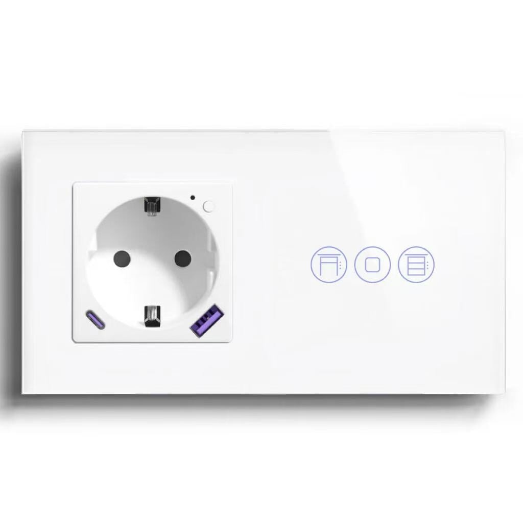 BSEED Product Customization Bseedswitch zigbee eu socket with usb-c port with zigbee roller shutter switch 