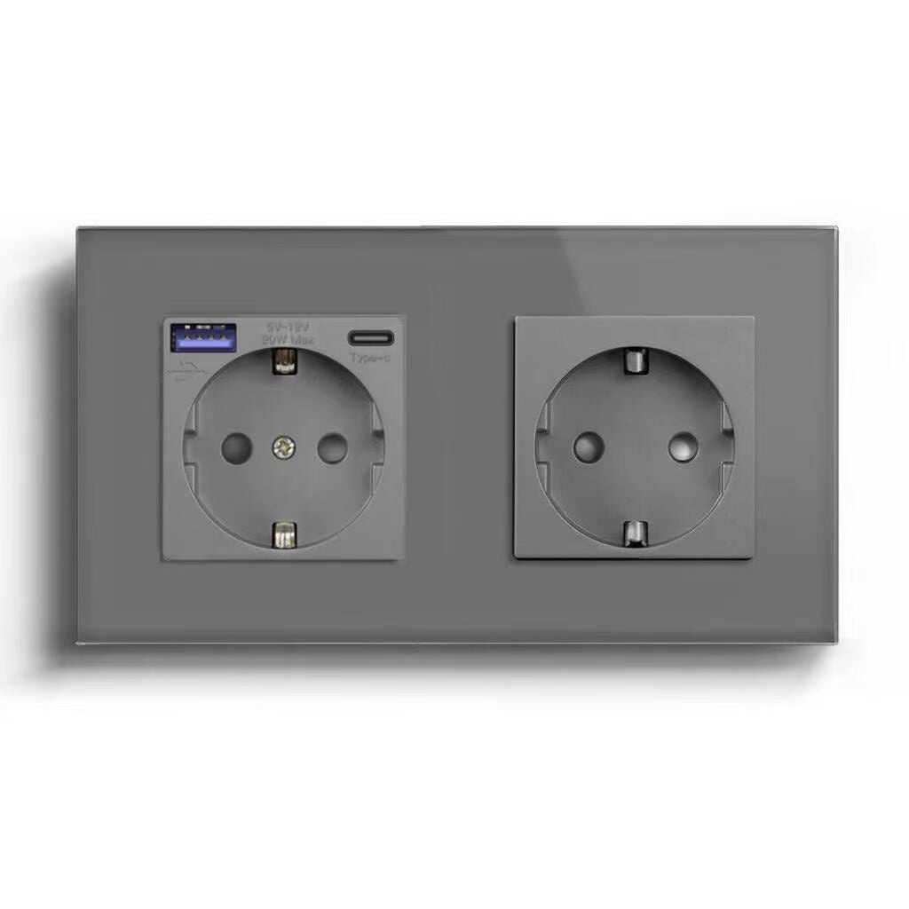 BSEED Product Customization Bseedswitch eu socket with fast charge usb-c port with eu socket 