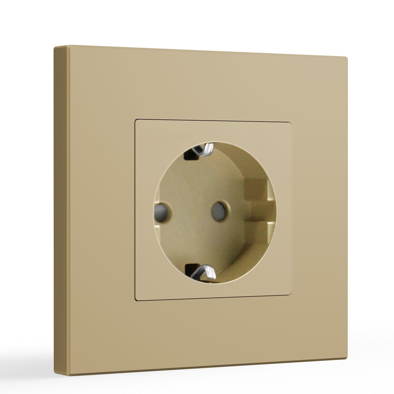 Tomadas de parede UE BSEED, painel de vidro, 16A, tomadas e interruptores de energia, painel de plástico individual dourado Bseedswitch
