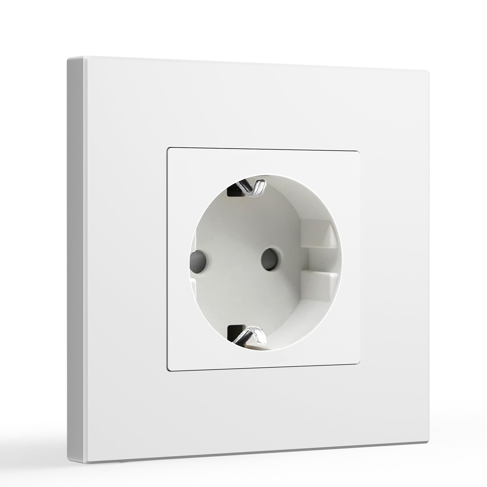 Tomada de parede UE BSEED, painel de vidro, 16A, tomadas e interruptores, painel de plástico simples branco Bseedswitch