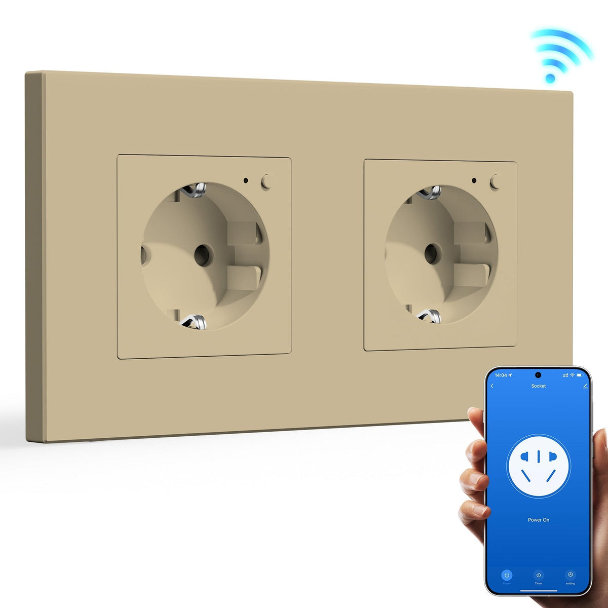 BSEED Wifi EU Wall Sockets Single Power Outlets Kids Protection Power Outlets & Sockets Bseedswitch gold Double Plastic