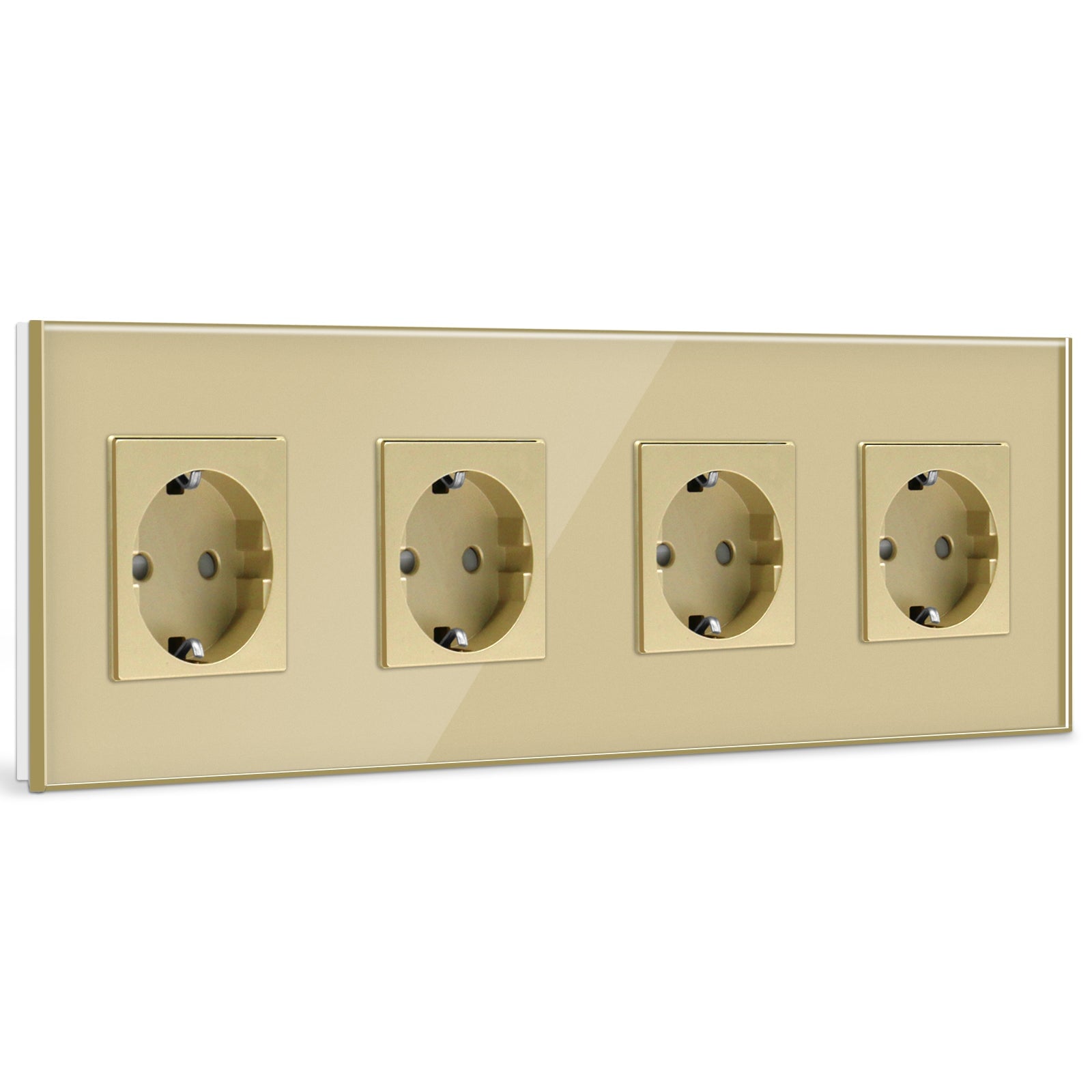 BSEED EU Wall Sockets Power Outlets Glass Panel 16A Power Outlets & Sockets Bseedswitch Gold Quadruple 
