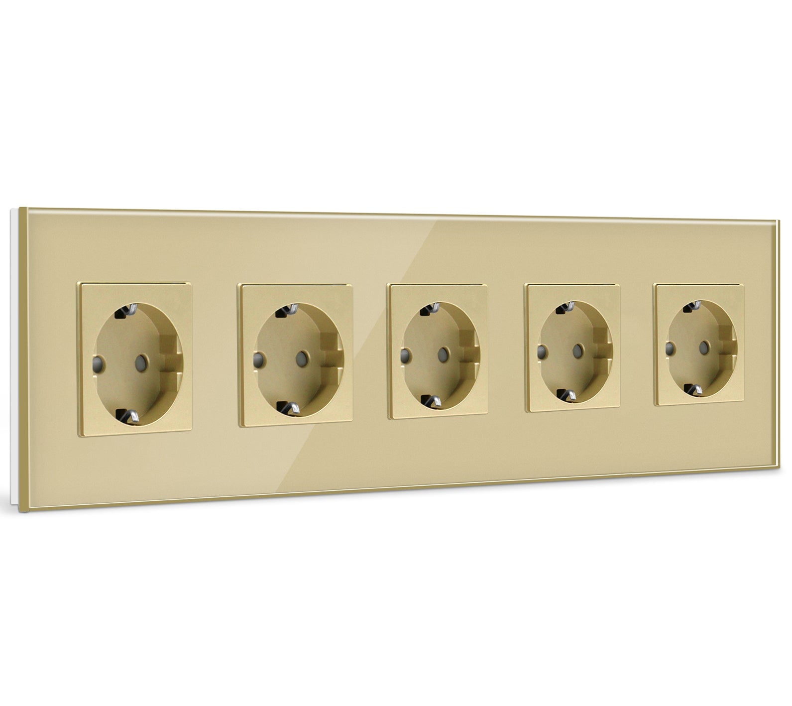 BSEED EU Wall Sockets Power Outlets Glass Panel 16A Power Outlets & Sockets Bseedswitch Gold Quintuple 