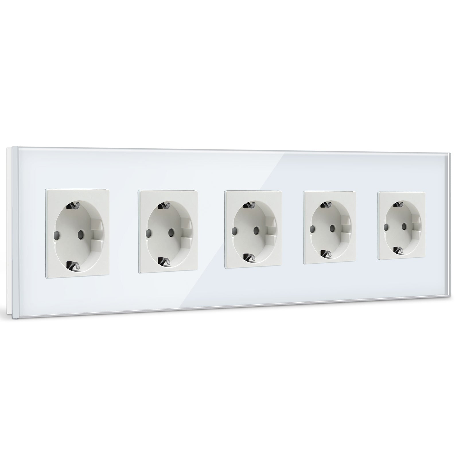 BSEED EU Wall Sockets Power Outlets Glass Panel 16A Power Outlets & Sockets Bseedswitch White Quintuple 