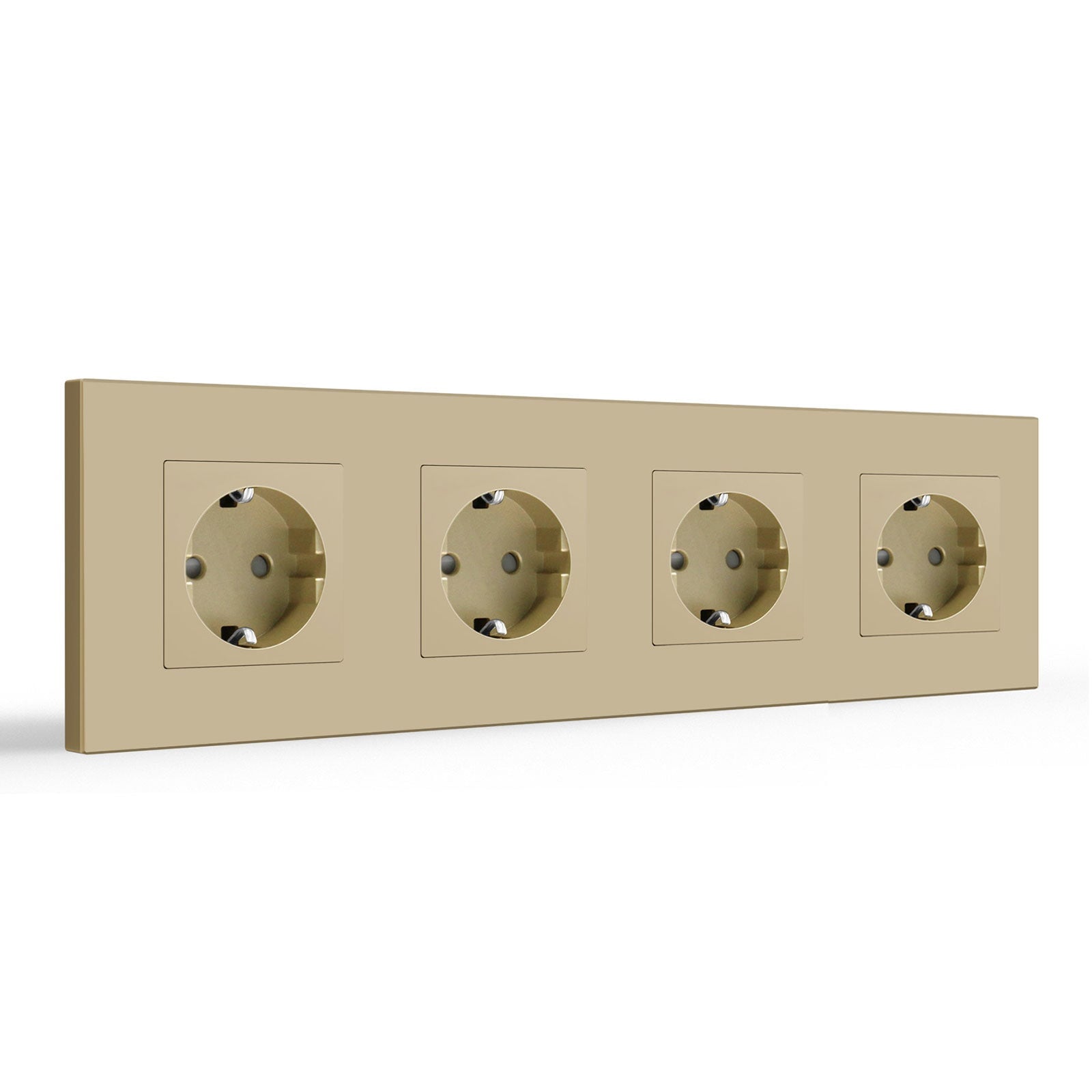 Tomada de parede UE BSEED, painel de vidro, 16A, tomadas e interruptores de energia, painel quádruplo de plástico Bseedswitch dourado