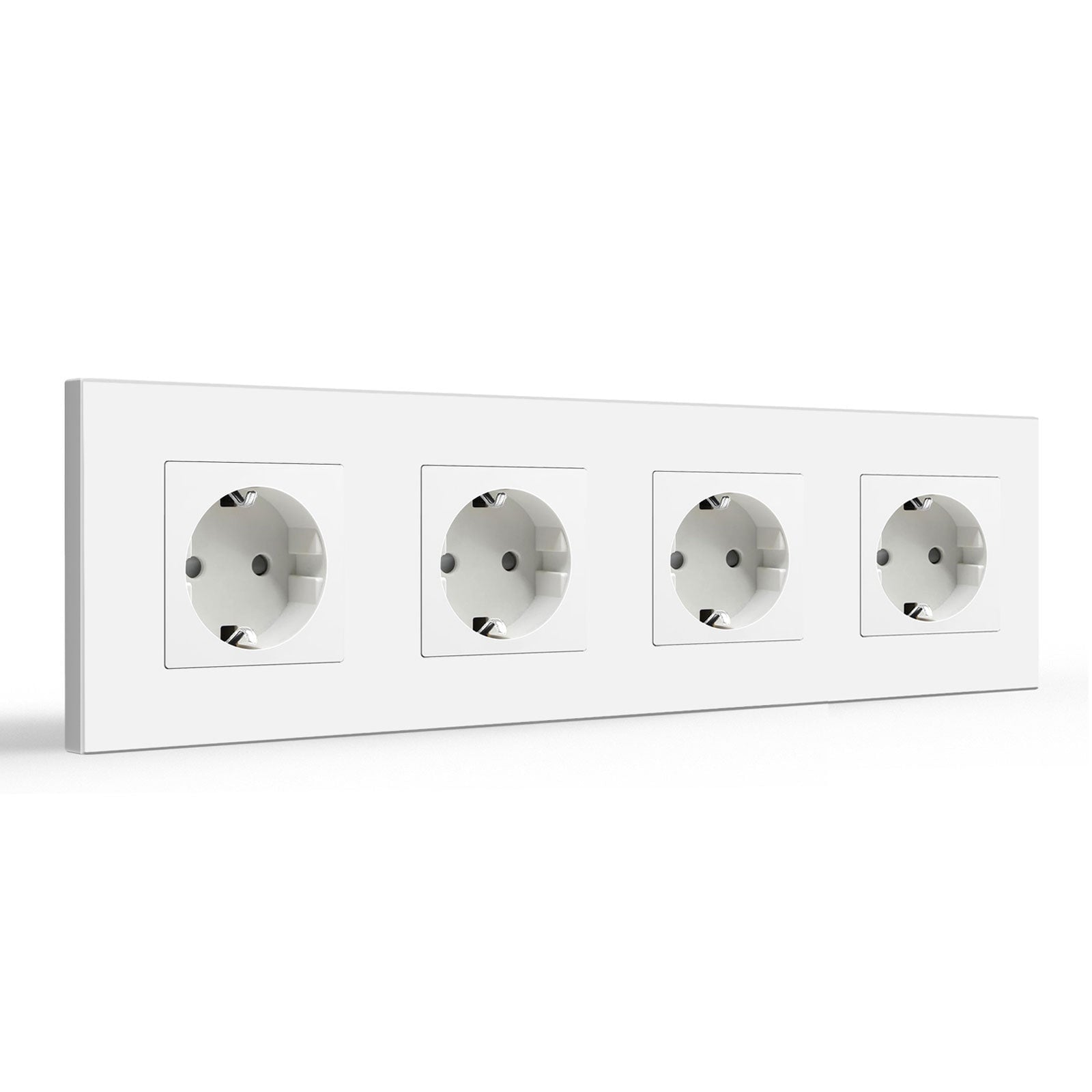 Tomadas de parede UE BSEED, painel de vidro, 16A, tomadas e interruptores de energia, painel de plástico quádruplo branco Bseedswitch