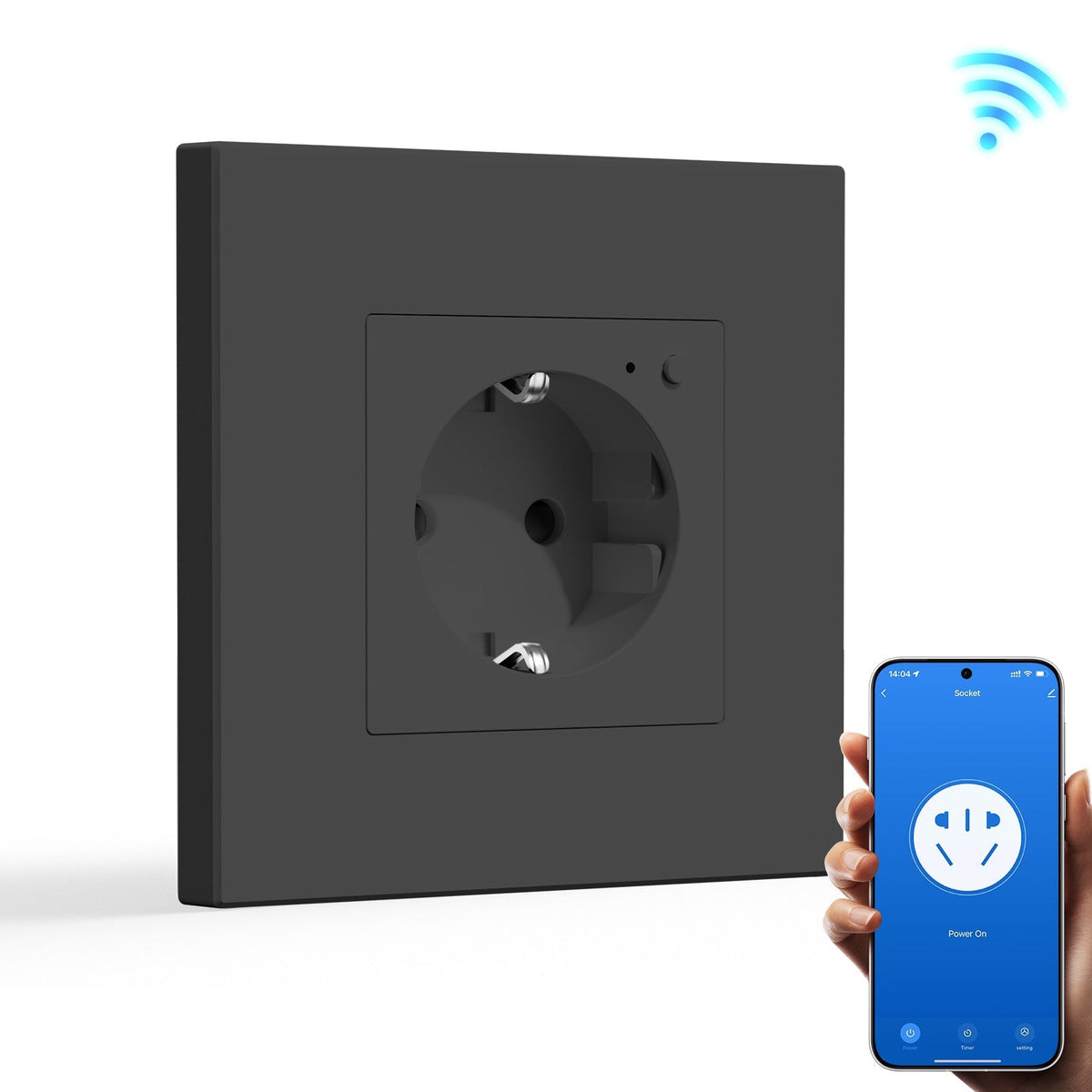 BSEED Wifi EU Wall Sockets Single Power Outlets Kids Protection Power Outlets & Sockets Bseedswitch black Single Plastic