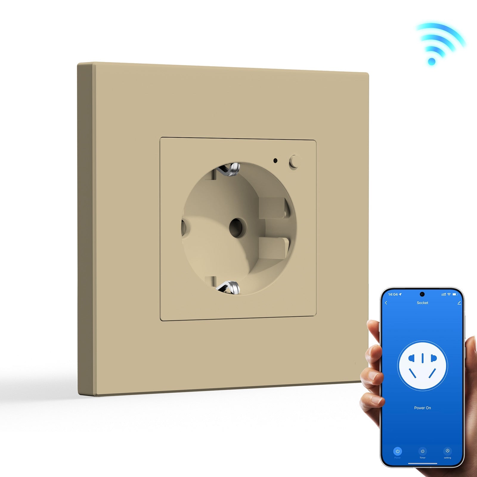 BSEED Wifi EU Wall Sockets Single Power Outlets Kids Protection Power Outlets & Sockets Bseedswitch gold Single Plastic