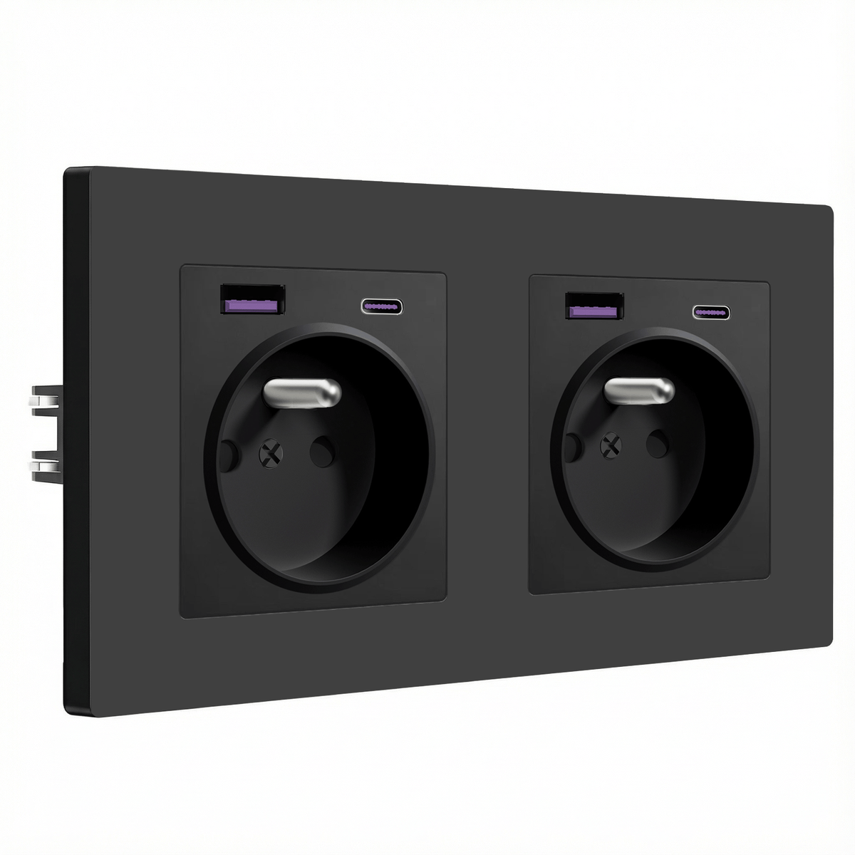 Prese elettriche da parete BSEED Heritage Series French con 20W USB-C con prese di corrente e interruttori Bseedswitch 