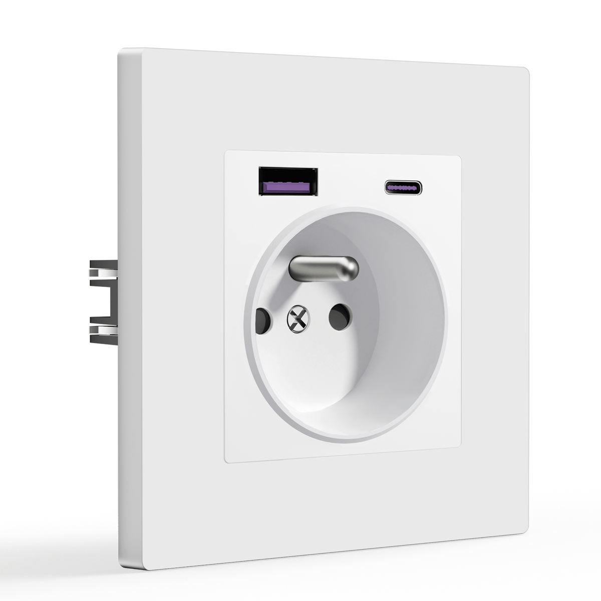 Prese elettriche da parete BSEED Heritage Series French con 20W USB-C con prese di corrente e interruttori Bseedswitch 