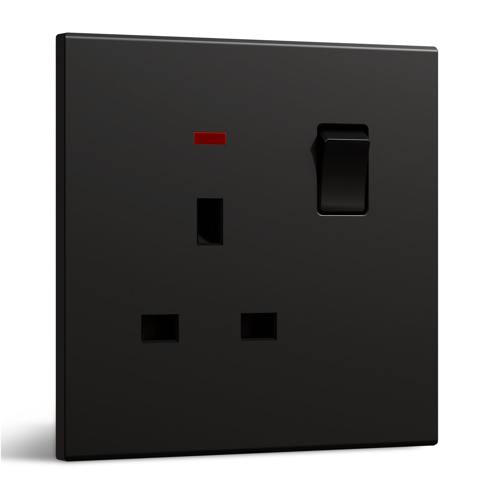 BSEED UK Standard 13A Socket Glossy plastic panel socket for home renovation switched socket for appliances Power Outlets & Sockets Bseedswitch black 1 PCS/Pack Single Scoket