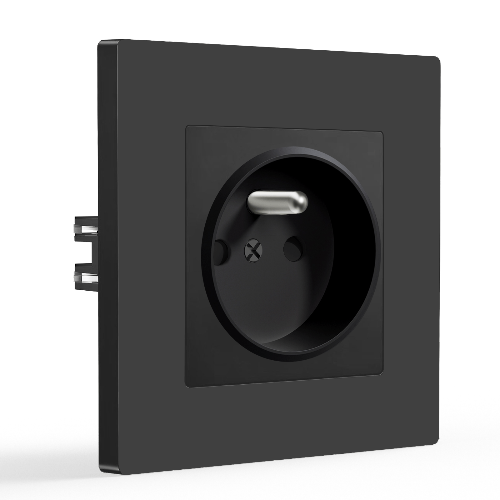 Tomadas de Parede BSEED Heritage Series França com Tecnologia de Garra 16A Tomadas de Corrente e Tomadas Bseedswitch Plástico Preto Simples