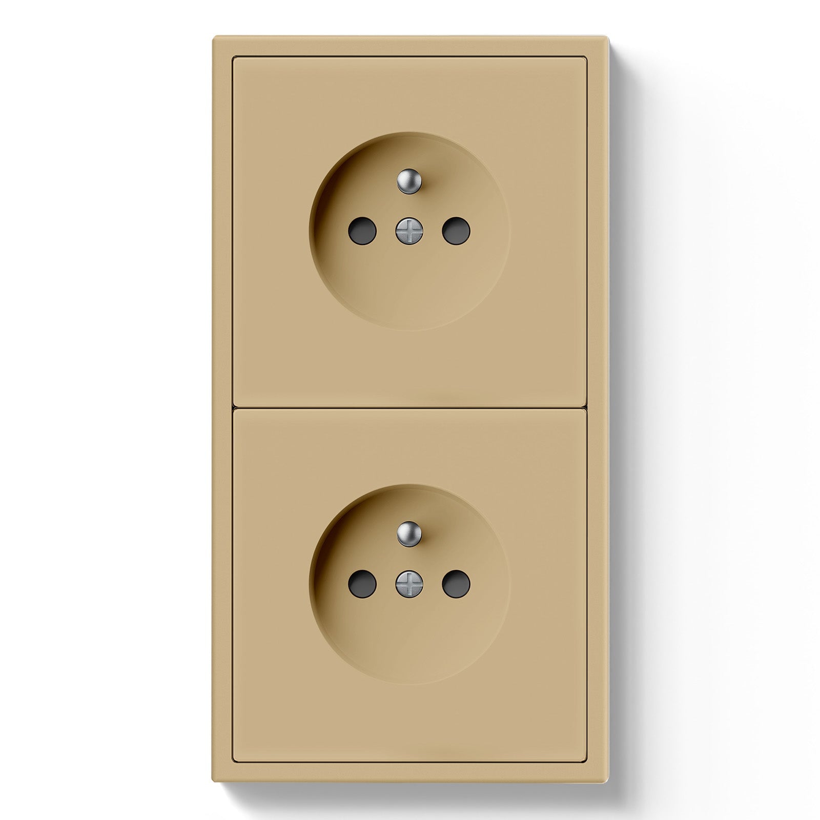 Grand Series Elektrische Wandsteckdose nach französischem Standard, 16A, mit Krallen, Steckdosen & Schalter, Bseedswitch, Gold, Doppel 