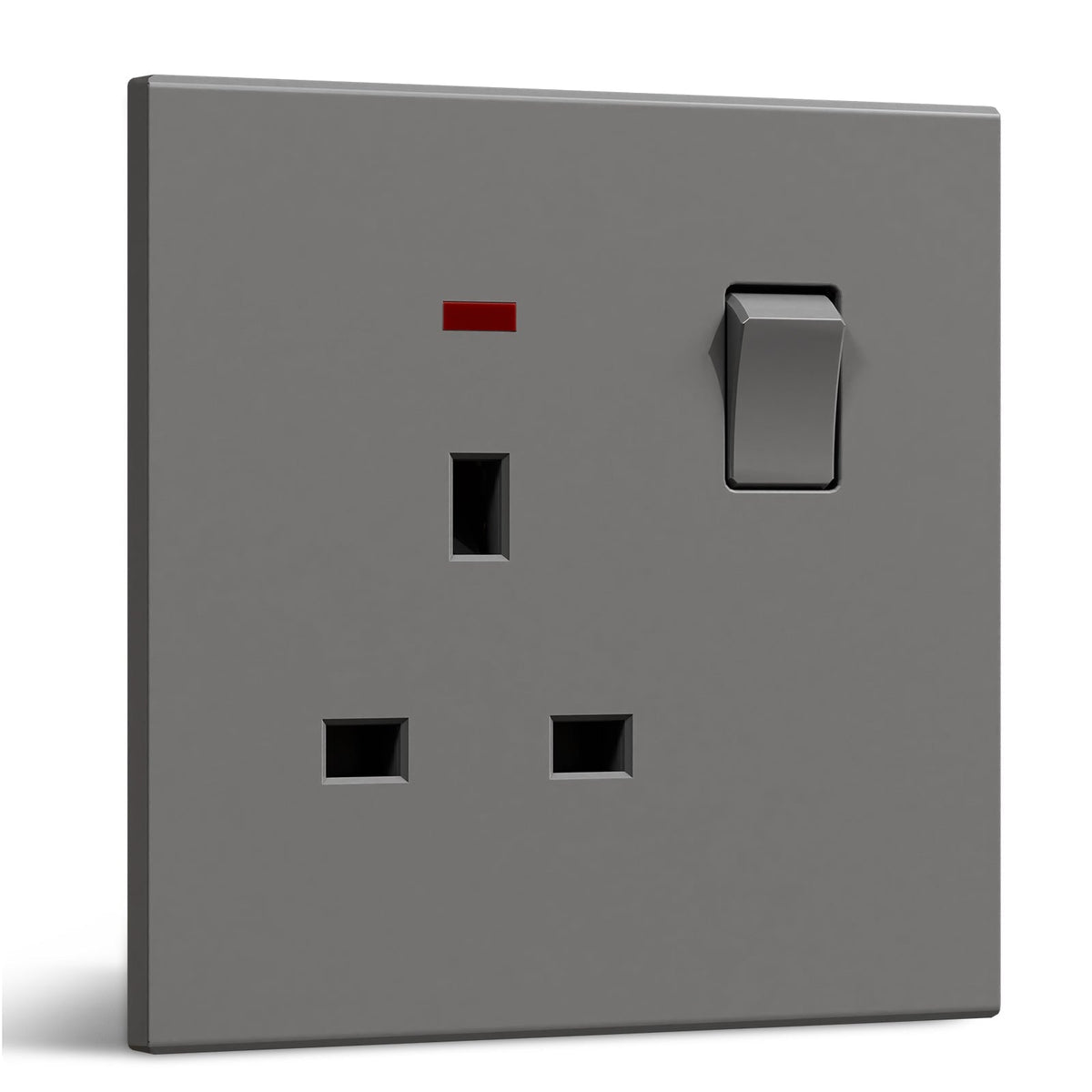 BSEED UK Standard 13A Socket Glossy plastic panel socket for home renovation switched socket for appliances Power Outlets & Sockets Bseedswitch grey 1 PCS/Pack Single Scoket