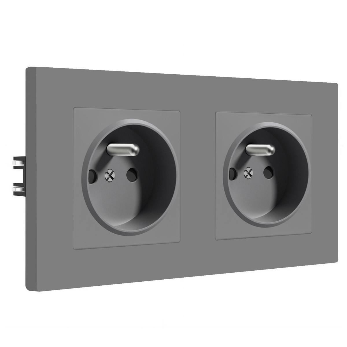 BSEED Heritage Series France Wall Sockets with Claw Technology 16A Power Outlets & Sockets Bseedswitch Grey Plastic Double