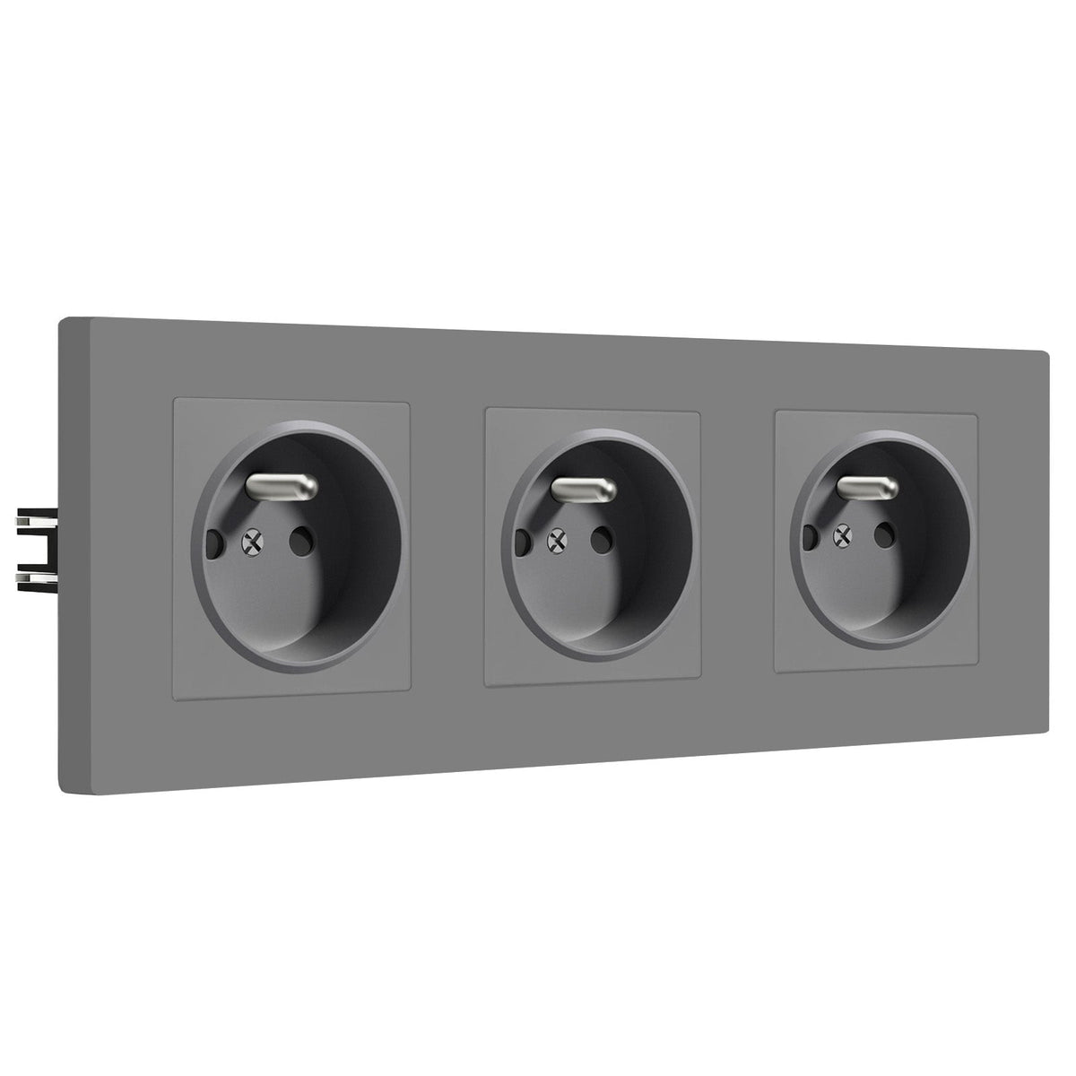 BSEED Heritage Series France Wall Sockets with Claw Technology 16A Power Outlets & Sockets Bseedswitch Grey Plastic Triple