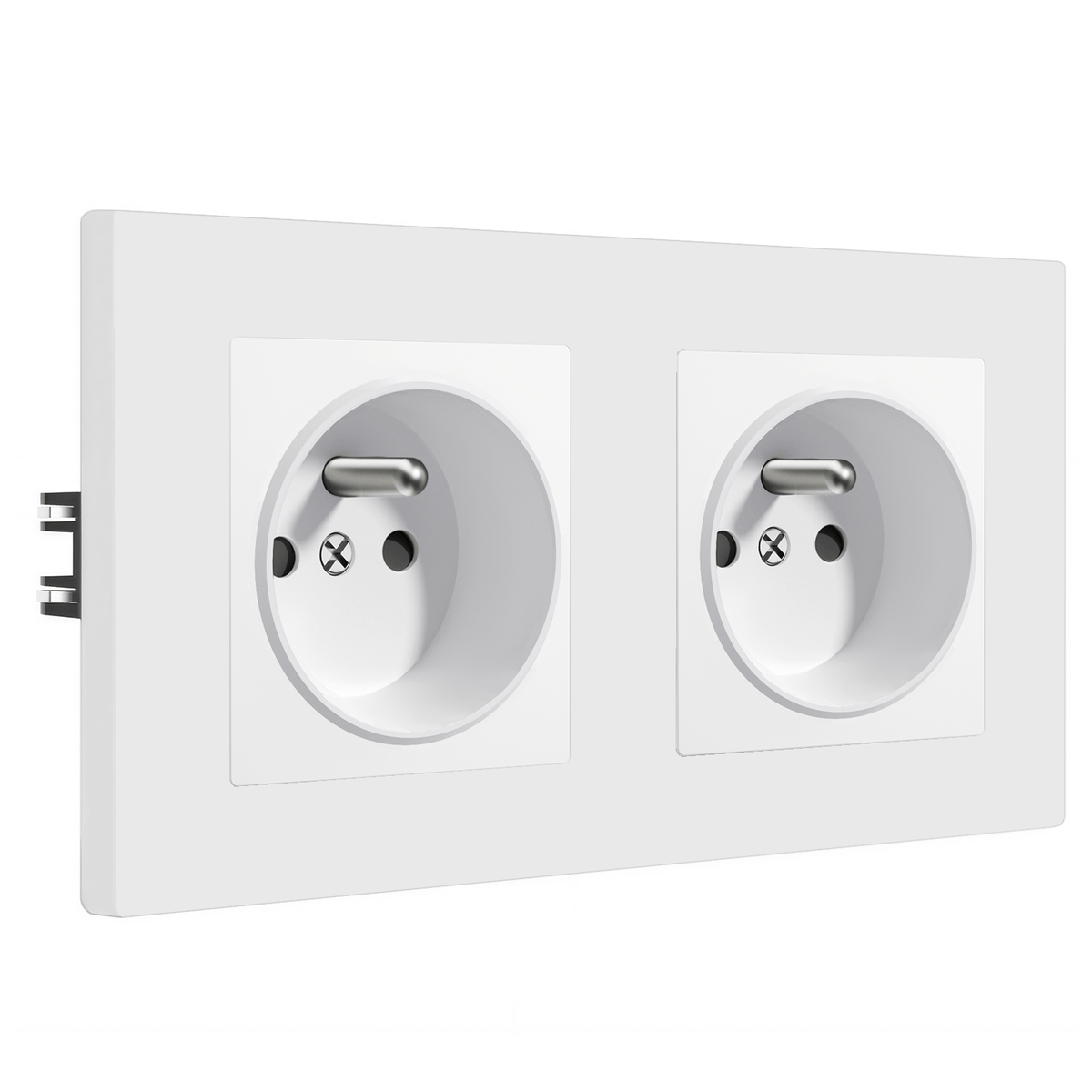 BSEED Heritage Series France Wall Sockets with Claw Technology 16A Power Outlets & Sockets Bseedswitch White Plastic Double