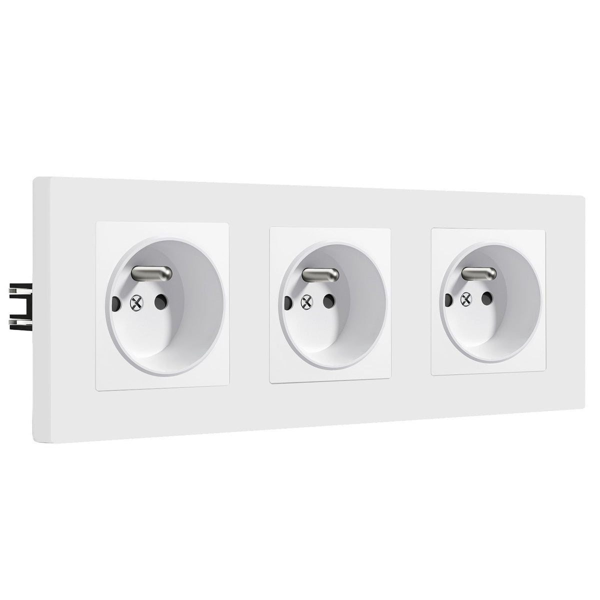 BSEED Heritage Series France Wall Sockets with Claw Technology 16A Power Outlets & Sockets Bseedswitch White Plastic Triple