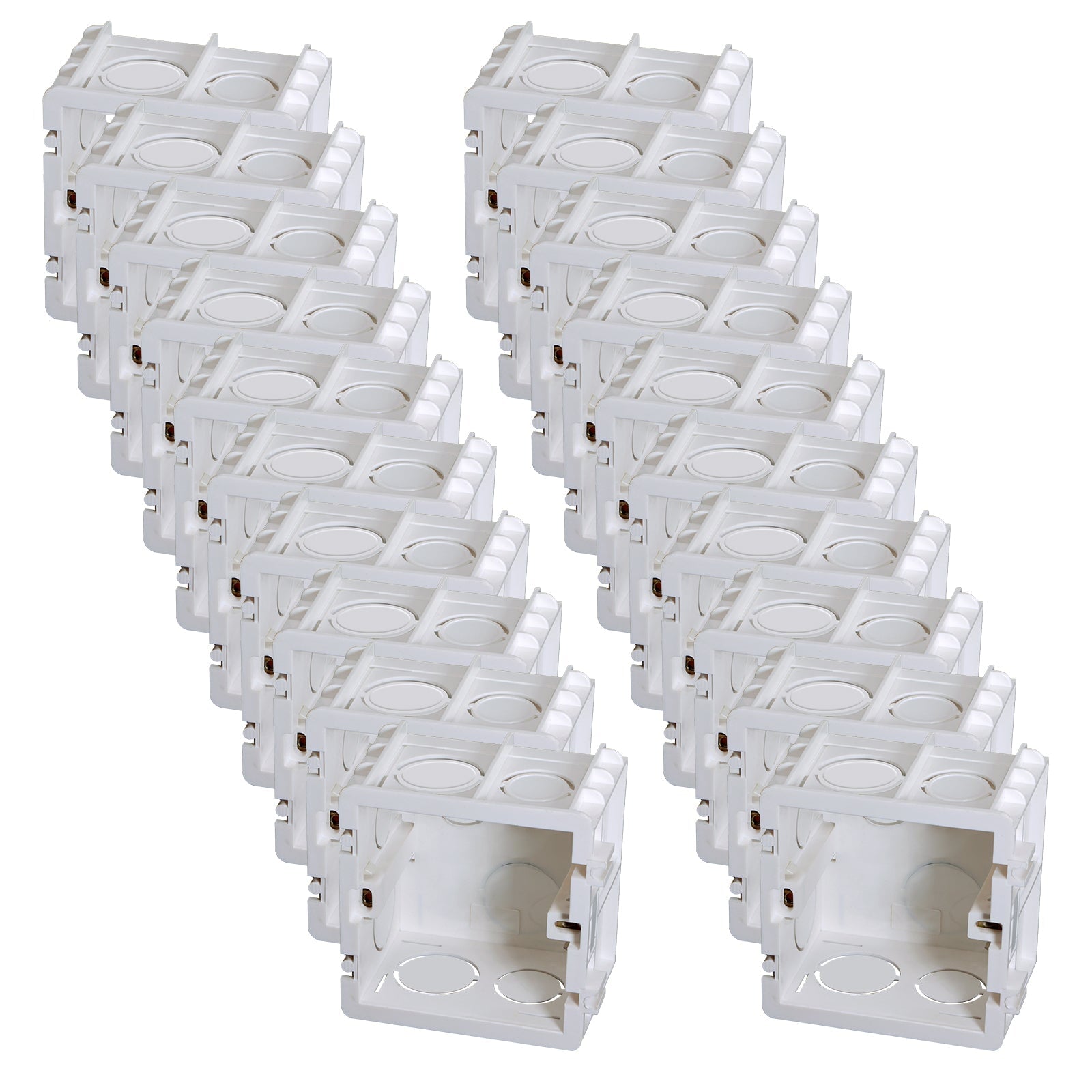 BSEED wandinbouwdoos, interne cassette voor schakelaars en stopcontacten, EU/UK-standaard 86-type, Bseedswitch, 20 stuks/verpakking, UK-standaard 