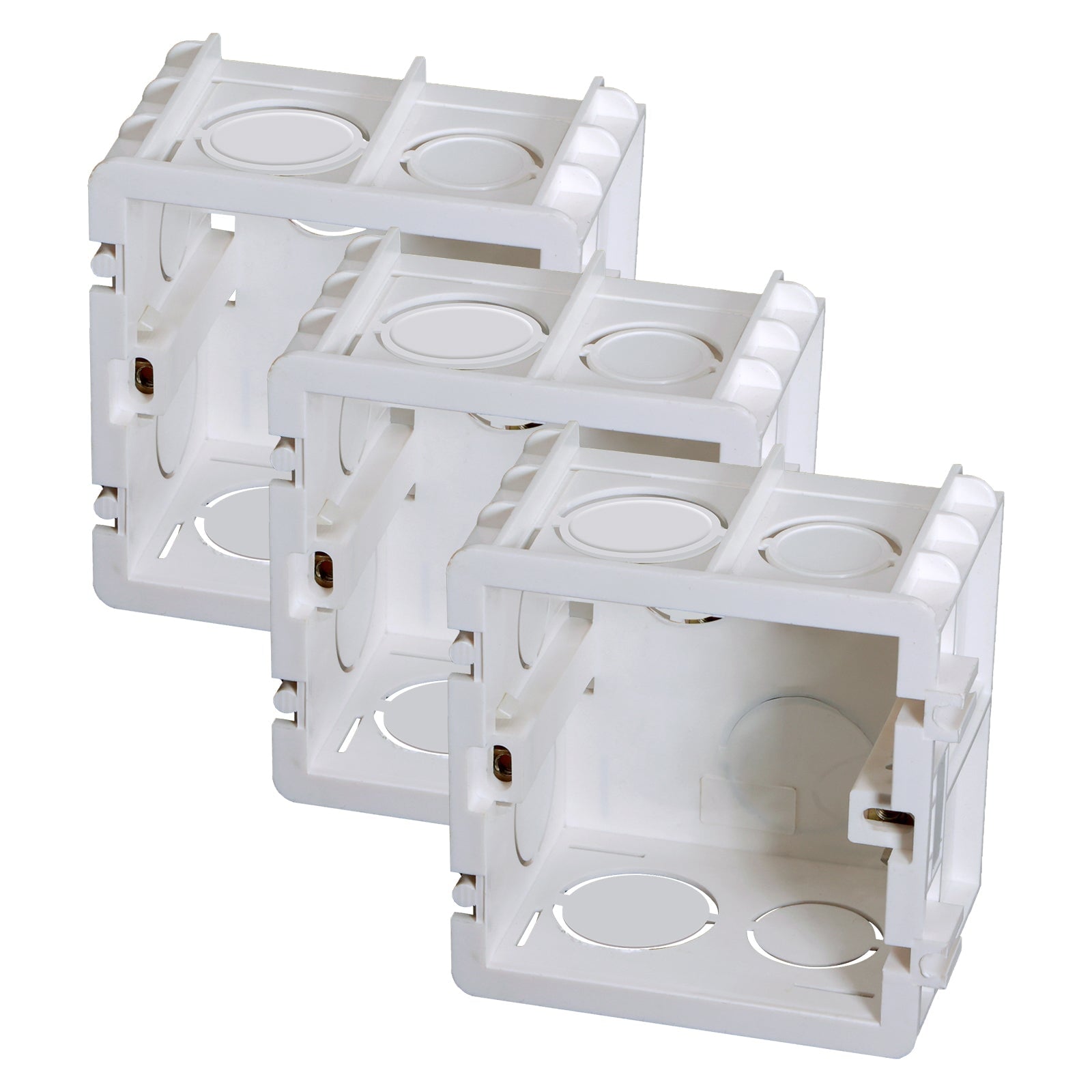 BSEED wandinbouwdoos, interne cassette voor schakelaars en stopcontacten, EU/VK-standaard 86-type, 3 stuks/verpakking 